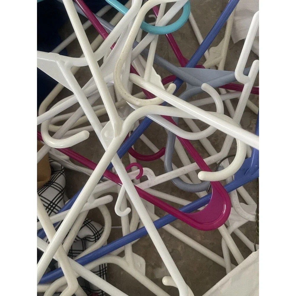 Plastic Hangers Heavy Duty Clothes Hangers Lot 60 Multicolor Bulk Closet Organi